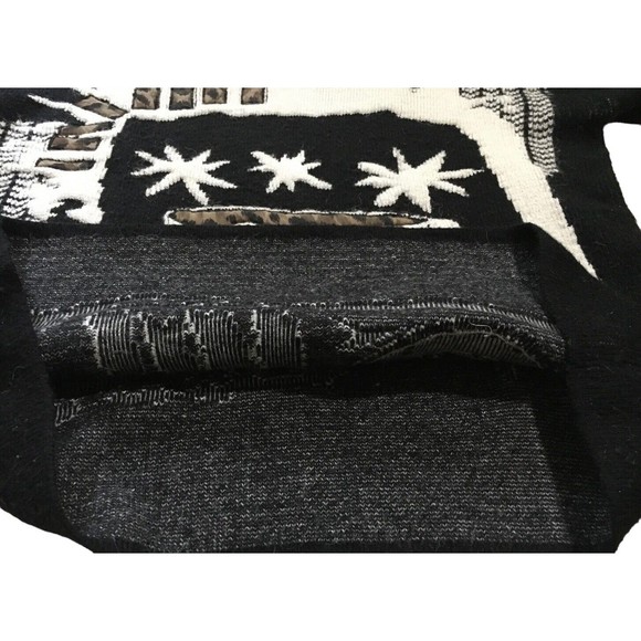 Vtg 80s 90s Kitty Hawk Vivian Wang Abstract Crew Pullover Sweater Cheetah M L - Picture 10 of 15